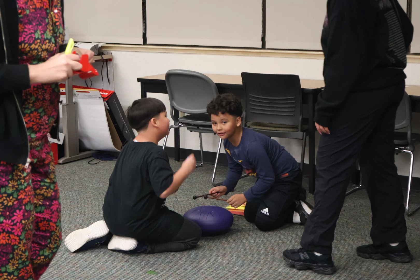 Students enjoying a movement activity at a House of Wisdom wellness workshop